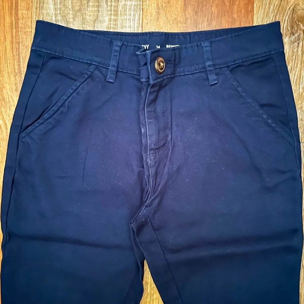 Old Navy Girls Skinny School Uniform Pants, Navy, Size 14